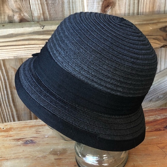 The Arlington Hat Company Vintage Black Bucket Hat with Black Ribbon Band & Bow